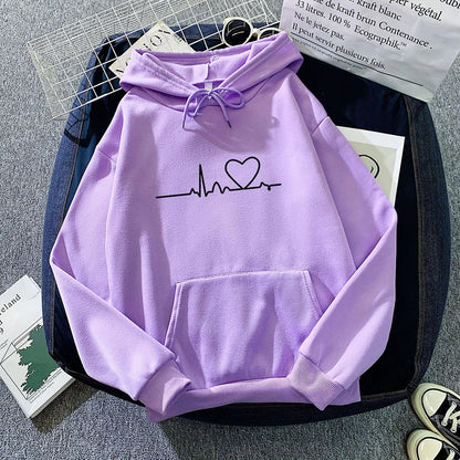 Women's Casual Print Loose Hoodie – Spring Long-Sleeve Harajuku Pullover Sweatshirt, Streetwear Style