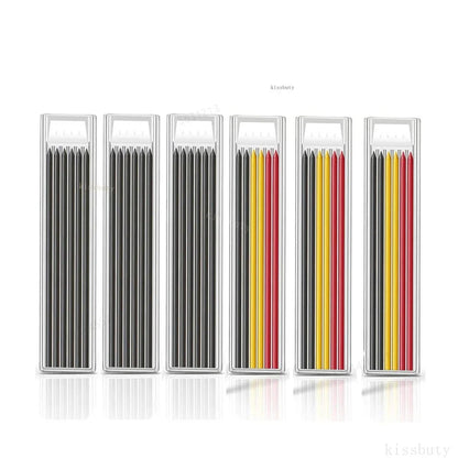 Carpenter Mechanical Pencil Set - 2.8mm Solid Woodworking Pencil With Sharpener & 3 Color Refills For Construction Tools