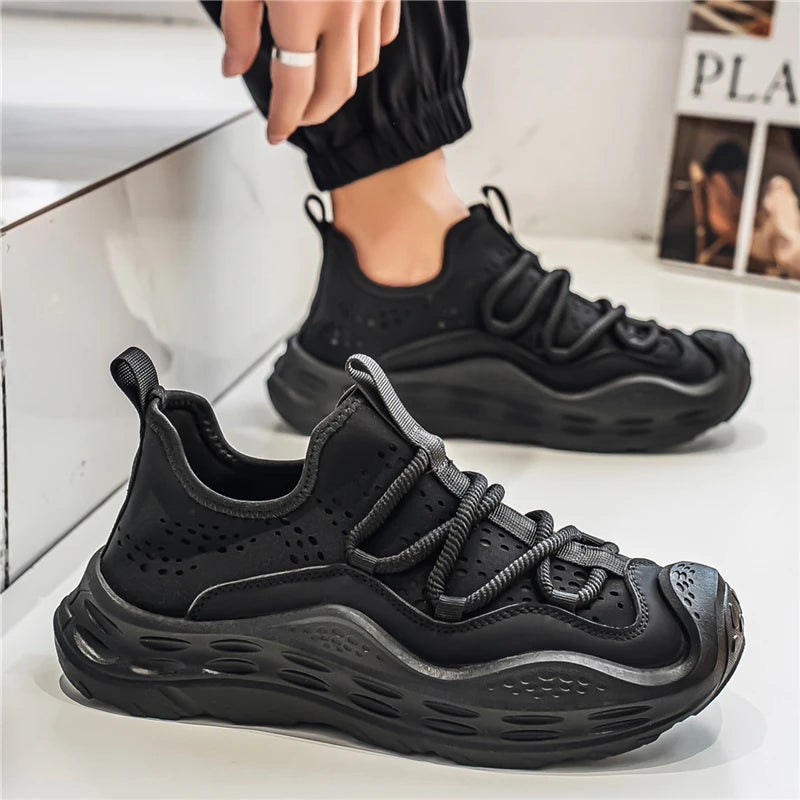 Men’s Casual Sport Sneakers - Breathable Thick Sole Shoes with Anti-Skid & Wear-Resistant Design