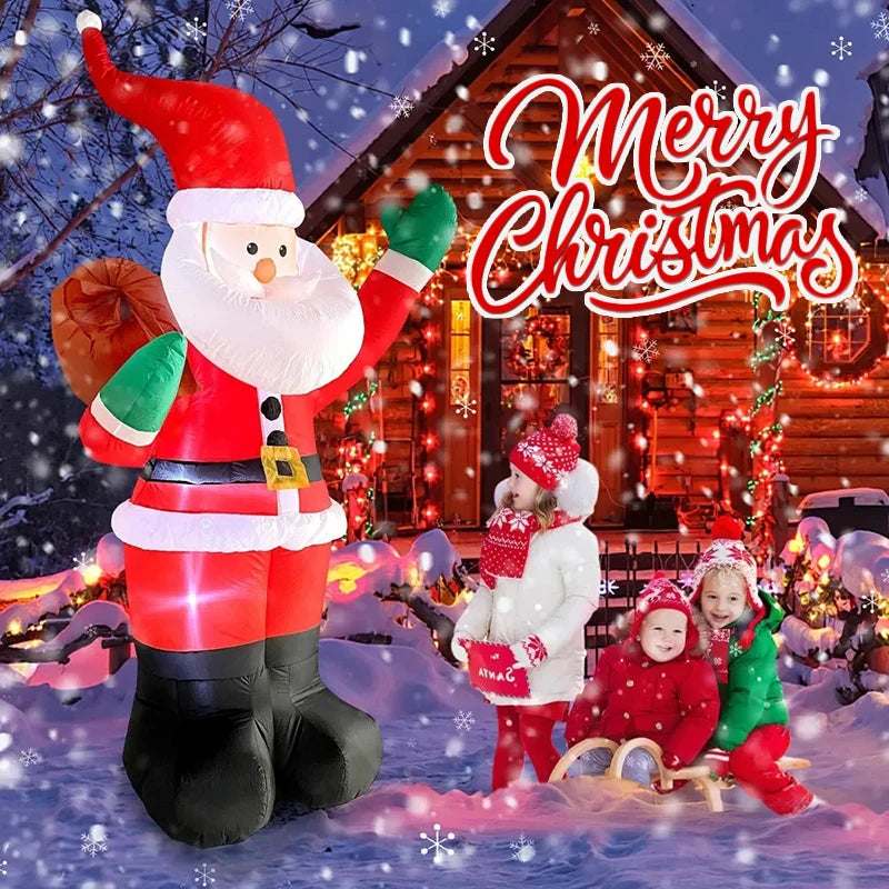 1.8M Inflatable Santa Claus Backpack Toy – Christmas Decoration with LED Light for Indoor & Outdoor Holiday Decor and Gifts