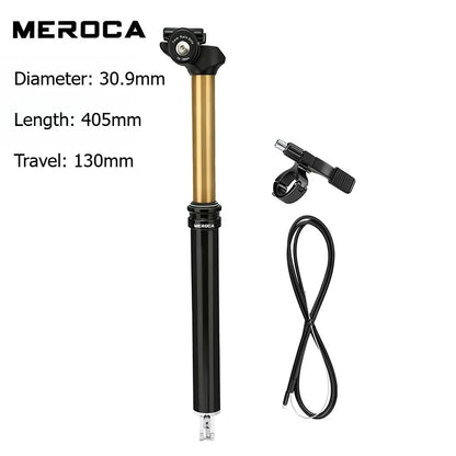 MEROCA Remote Dropper Seatpost - Internal Cable Routing Telescopic Seatpost for MTB, 27.2mm, 30.9mm & 31.6mm Options