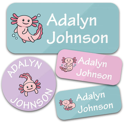 140PCS Custom Waterproof Name Stickers - Cartoon Personalized Labels for Clothes & Personal Items