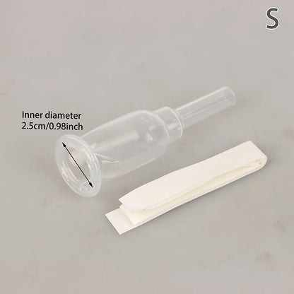 Medical Silicone Male External Catheter - Sterilized Self-Adhesive External Urine Collection Device Sizes S, M & L