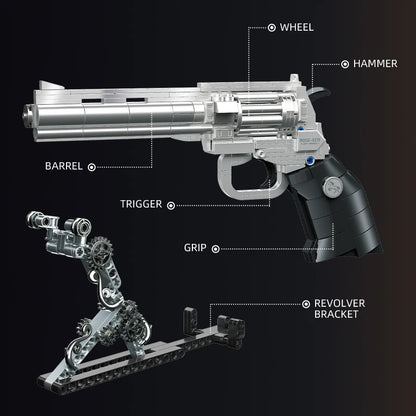 Technical Mechanical Rose Revolver Building Blocks – Military Gun MOC Toy for Kids