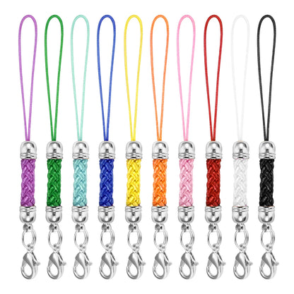 10Pcs Lanyard Strap Set - Lobster Clasp Rope Keychain Hooks Mobile Charms & Key Ring Accessories