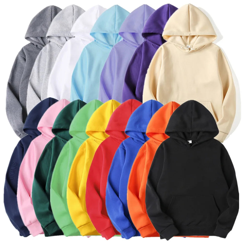 Fashion Men's & Women's Hoodies – Casual Solid Color Sweatshirts for Spring, Autumn, Winter