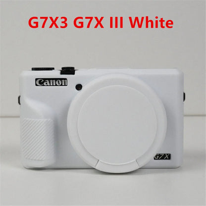 Canon G7X Silicone Camera Case - Soft Rubber Shockproof Body Cover with Lens Cap for G7X Mark II III G7XII G7X2 G7XIII G7X3