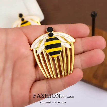 Miraculous Ladybug Queen Bee Hair Comb Clip - Cute Gold Kawaii Side Hair Accessory and Fan Gift