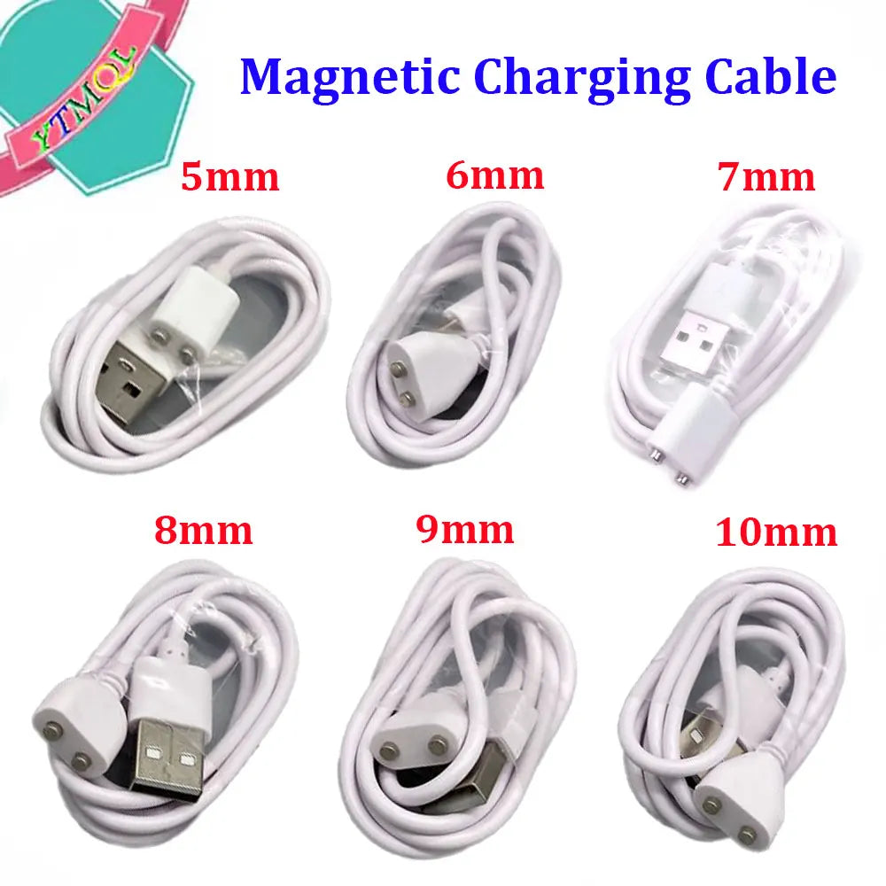Magnetic Charging Cable – 2pin USB Charger for Beauty Instruments & Smart Devices, 5-10mm Magnet Spacing