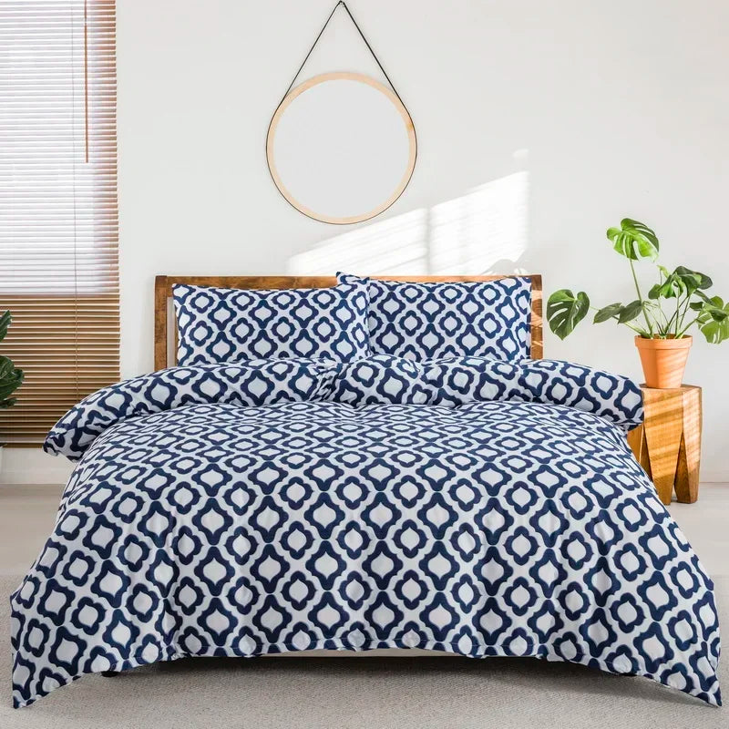 Grey Feather Duvet Cover Set – Full/Queen Boho Bedding with Soft Reversible White Comforter Cover for Kids & Teens