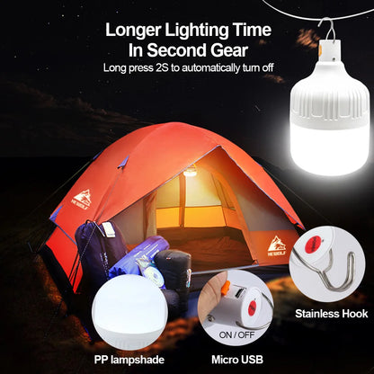 USB Rechargeable LED Bulb: Portable Camping Light for Emergency Lighting - Flashlight for Outdoor Picnics & Hanging Tent Light