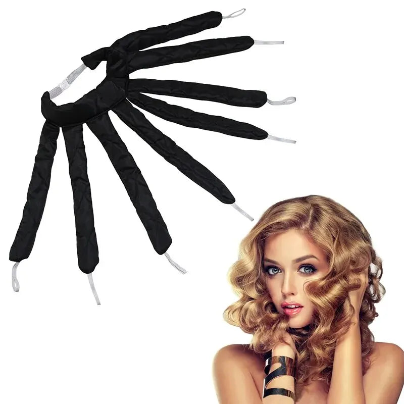 Lazy Hair Curler Headband - Heatless Curling Rod Rollers for Soft Wave Formers, Silk Ribbon Design for No Heat Curls While Sleeping