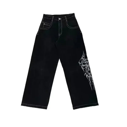 Y2K Baggy Jeans for Men & Women – 2000s Vintage Embroidered High-Quality Hip Hop Wide Leg Streetwear