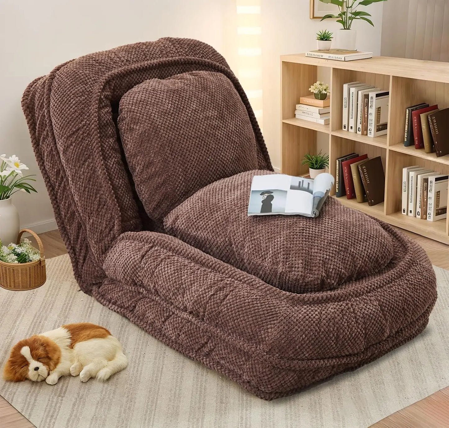 Bean Bag Chair – Convertible Sofa Bed for Adults & Pets, 5 Adjustable Positions, Lounge Chair for Bedroom & Living Room