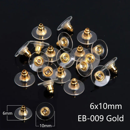50–2000PCS Soft Silicone Earring Back Stoppers – Clear Rubber Stud Earring Safety Backs, DIY Jewelry Findings Accessories for Secure Fit