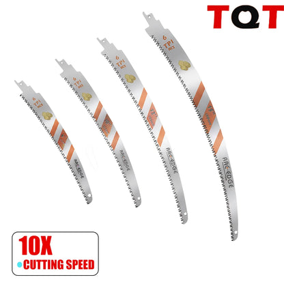 3Pcs Reciprocating Saw Blades Set 6-10-12-15 Inch 6TPI Arc Edge – Heavy Duty Wood Pruning Blades for Tree Trimming & Wood Cutting Tools