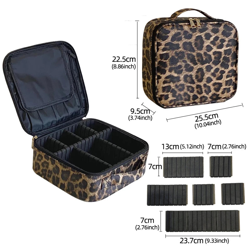 New PU Leather Cosmetic Bag for Women – Multi-Functional Portable Travel Makeup Storage Case