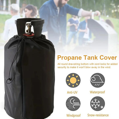 210D Black Oxford Cloth Propane Tank Cover – Protective Camping Gas Stove & Barbecue Kitchen Accessory