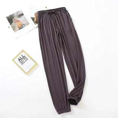 New Style Women’s Home Pants – Spring & Summer Thin Modal Loose Fit Solid Color Plus Size Bottoms