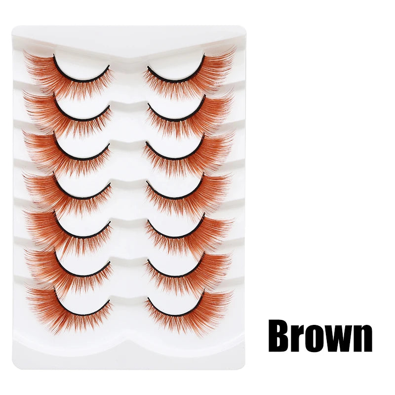 Colorful Halloween False Eyelashes – Blue, Red & Pink Cosplay Fake Lash Extensions for Makeup Looks