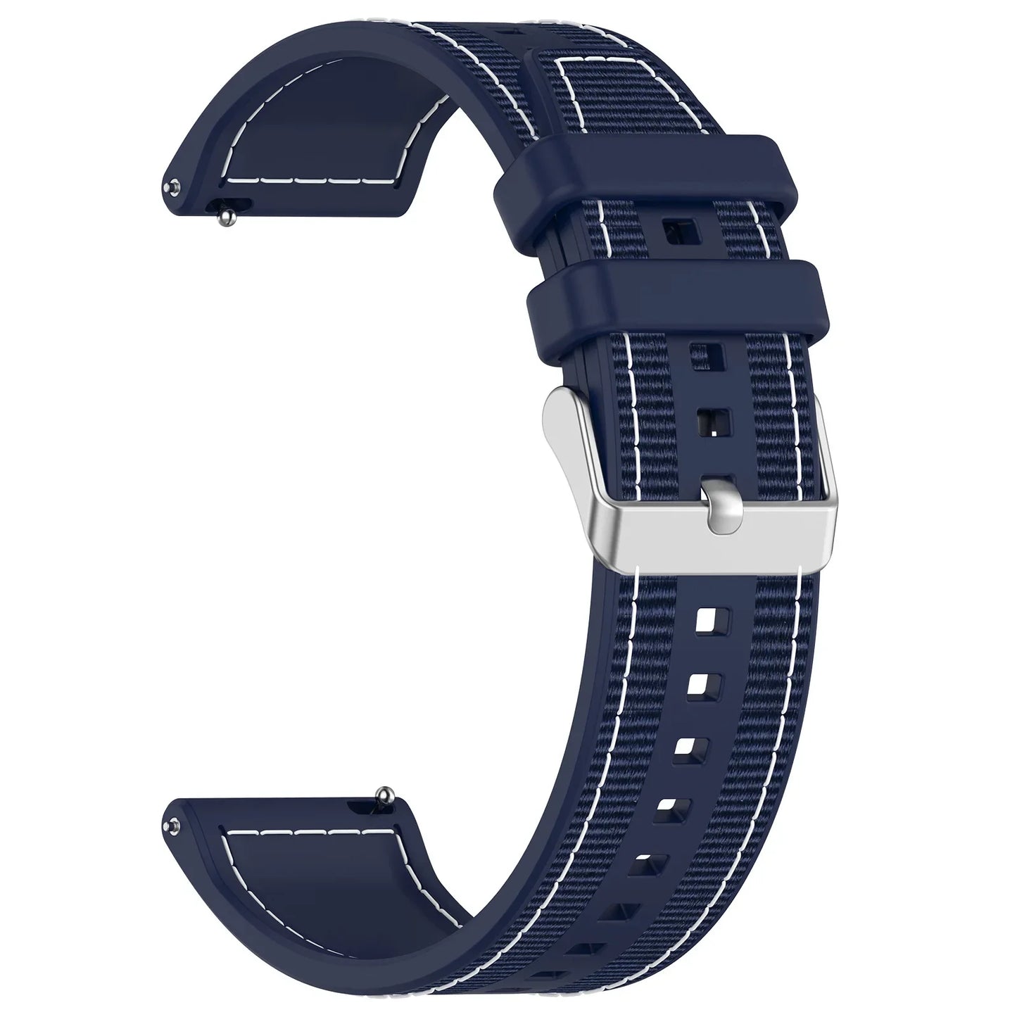 22mm Silicone & Nylon Composite Watch Band for NORTH EDGE APACHE-46 Smartwatch – Sport Replacement Bracelet Strap Correa