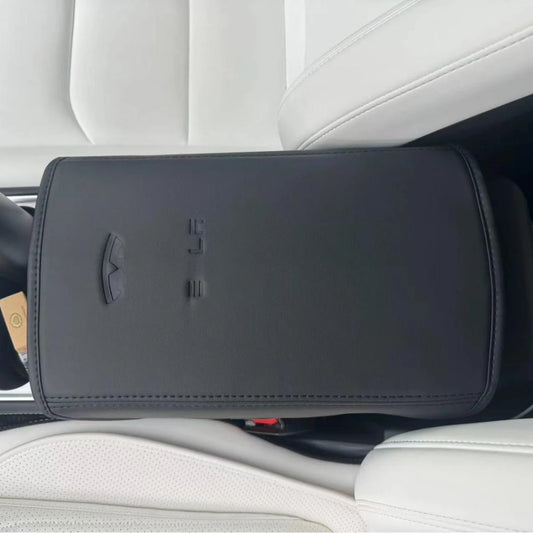 Tesla Model 3/Y 2017-2024 Armrest Cover – Leather Center Console Protector Interior Accessory