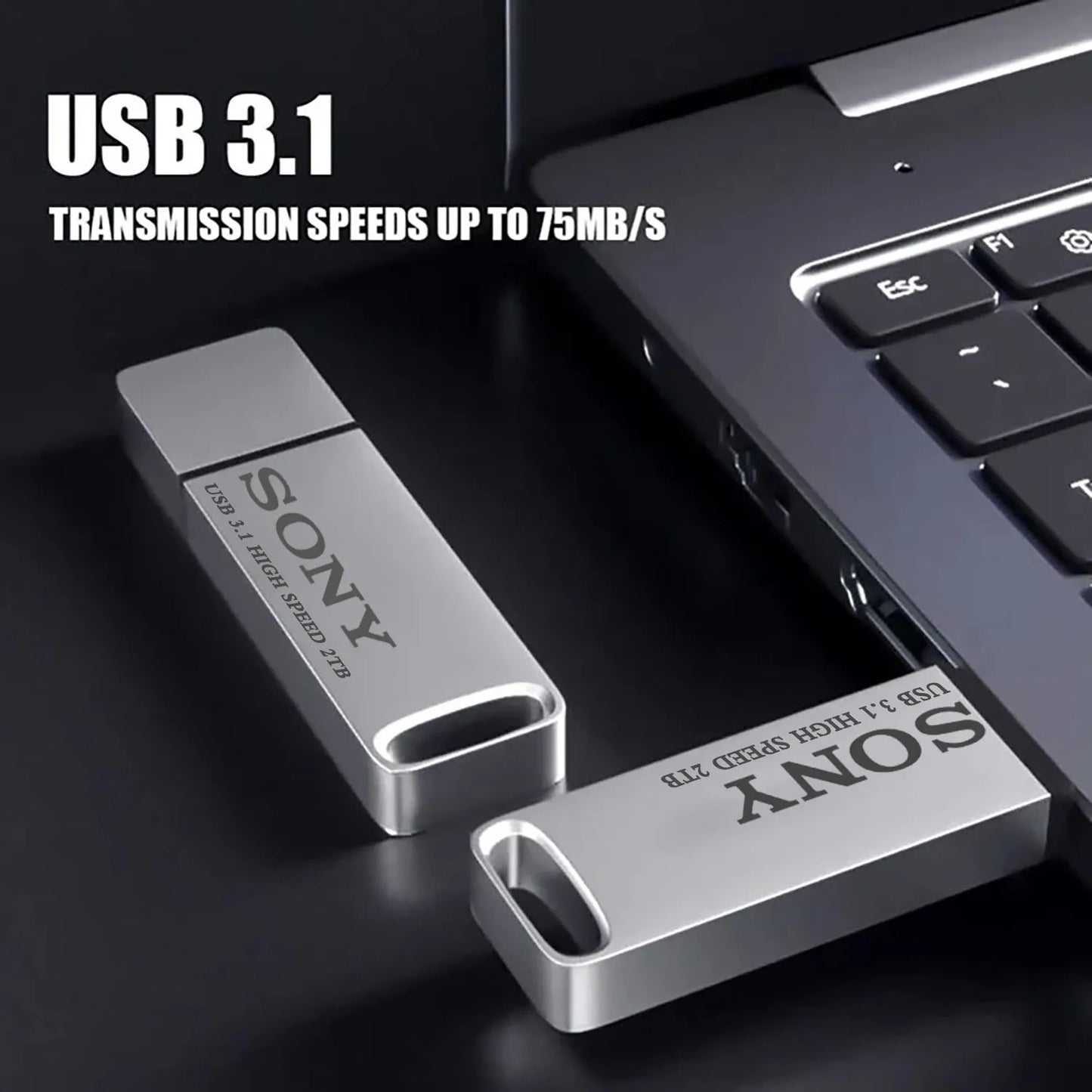 SONY High-Speed PenDrive – 2TB, 1TB, 512GB, 256GB USB Flash Drive for Xiaomi Phones, Portable Metal USB Stick