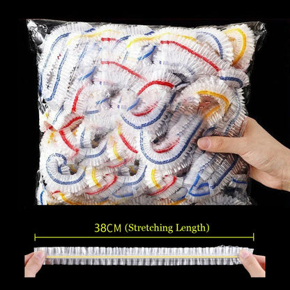 Disposable Transparent Plastic Food Cover Bags, Reusable Cling Film Wrap for Kitchen Storage, Freezing & Food Protection
