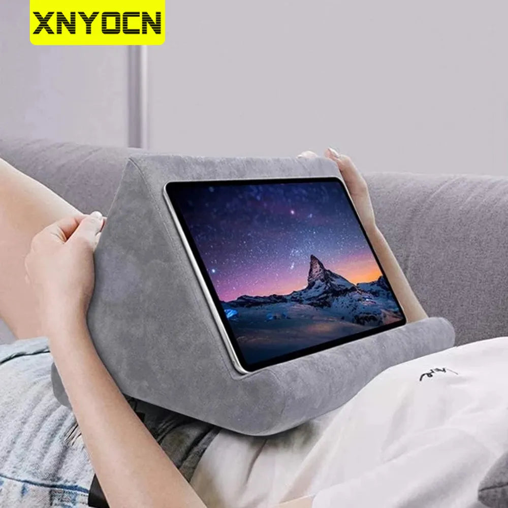 Xnyocn Sponge Pillow Tablet Stand - Bed Rest Cushion Reading Holder for iPad, Samsung, Huawei, and More - Tablet Bracket Phone Support