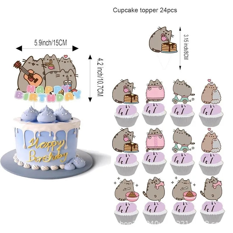 Pusheen Birthday Party Decorations - DIY Balloons, Cake Toppers, Backdrops, and Baby Shower Party Supplies