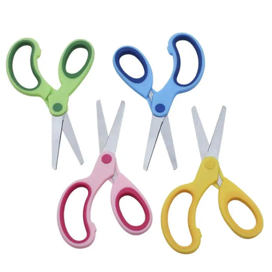 Kids Safety Scissors — Left-Handed Student Scissors with Sleeve for DIY, Paper Cutting & Stationery