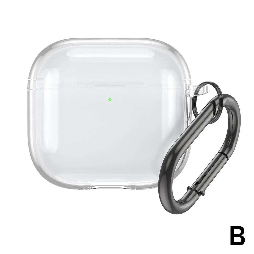 Translucent Protective Sleeve Case for AirPods 4 — Premium Drop-Proof Cover with Carabiner for AirPods 4th Generation