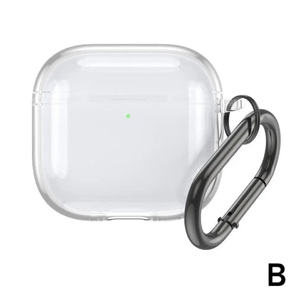Translucent Protective Sleeve Case for AirPods 4 — Premium Drop-Proof Cover with Carabiner for AirPods 4th Generation