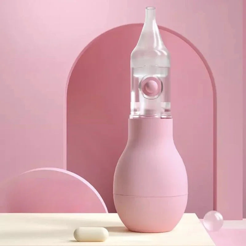 Silicone Baby Nasal Aspirator - Manual Suction Pump Nose Cleaner for Infants and Children