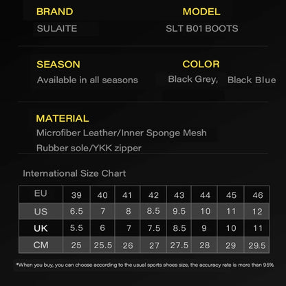 Men’s Motorcycle Boots - Breathable Anti-Fall, Road Racing Rider Shoes with Gear Shift Rubber Sole, Reflective Motorbike Boots