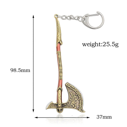 God of War Ragnarok Keychain - Thor Mjolnir Hammer, Leviathan Axe & Blades of Chaos Game Key Ring