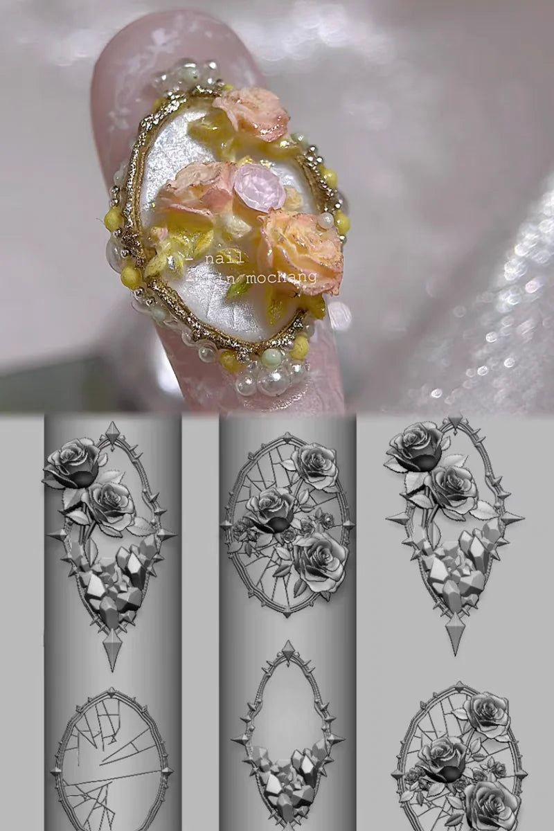 Snake Lolita Bow, Mushroom, Rose, Lotus, Bear 3D Acrylic Nail Mold - DIY Silicone Nail Decorations & Nail Art Products