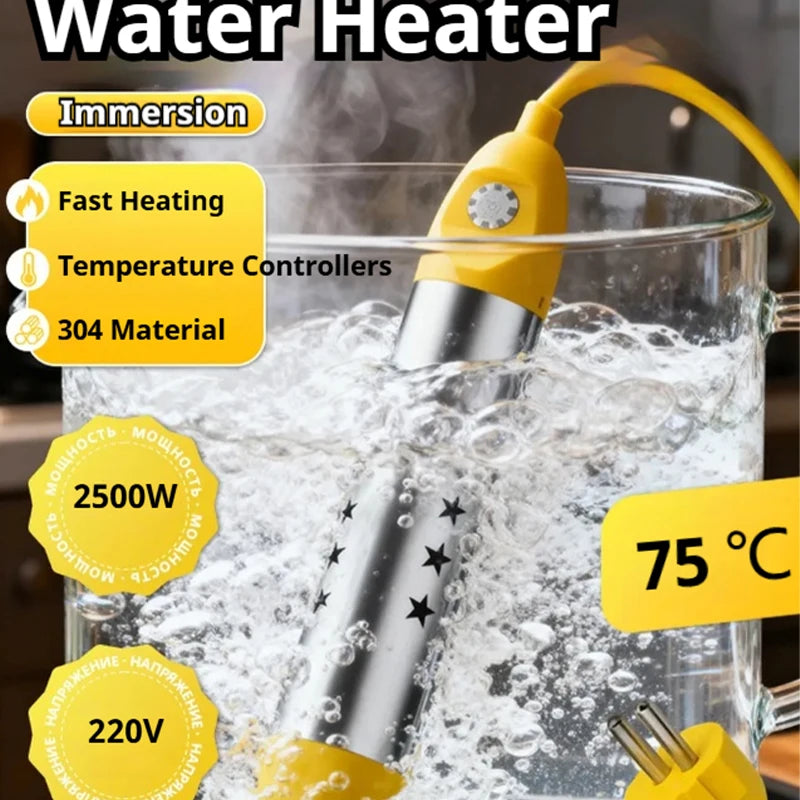 Portable Pool Water Heater - Fast Heating Immersion Boiler with Automatic Power-Off, 1500W/2500W