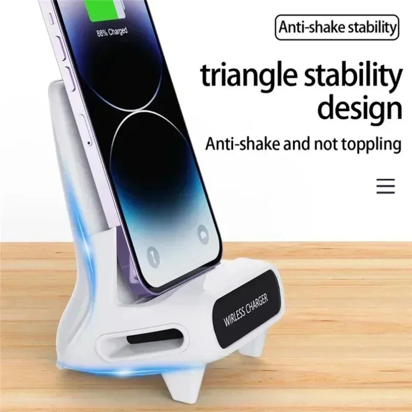 Wireless Charger with Speaker - Desktop Phone Holder Stand for iPhone, Samsung & Xiaomi