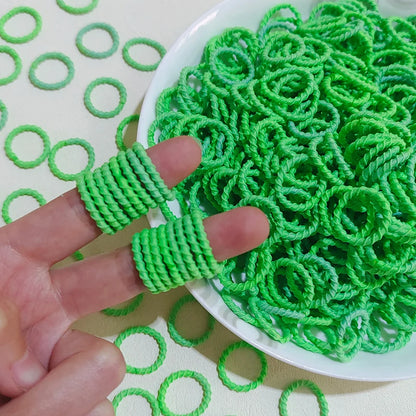 [100 Pack] Baby Rubber Bands - High Elastic, Seamless Thumb Rings for Toddlers, Gentle on Hair Scrunchies Set