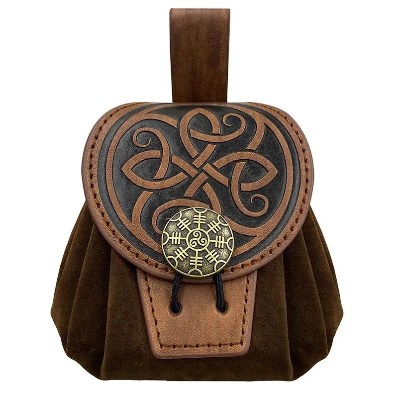 Steampunk PU Leather Fanny Pack for Men – Medieval Cosplay Waist Bag, Coin Purse, Hip Belt Bag