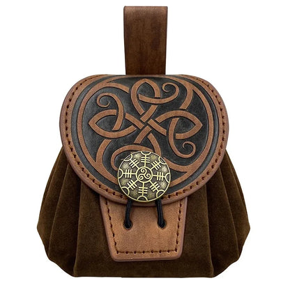 Steampunk PU Leather Fanny Pack for Men – Medieval Cosplay Waist Bag, Coin Purse, Hip Belt Bag