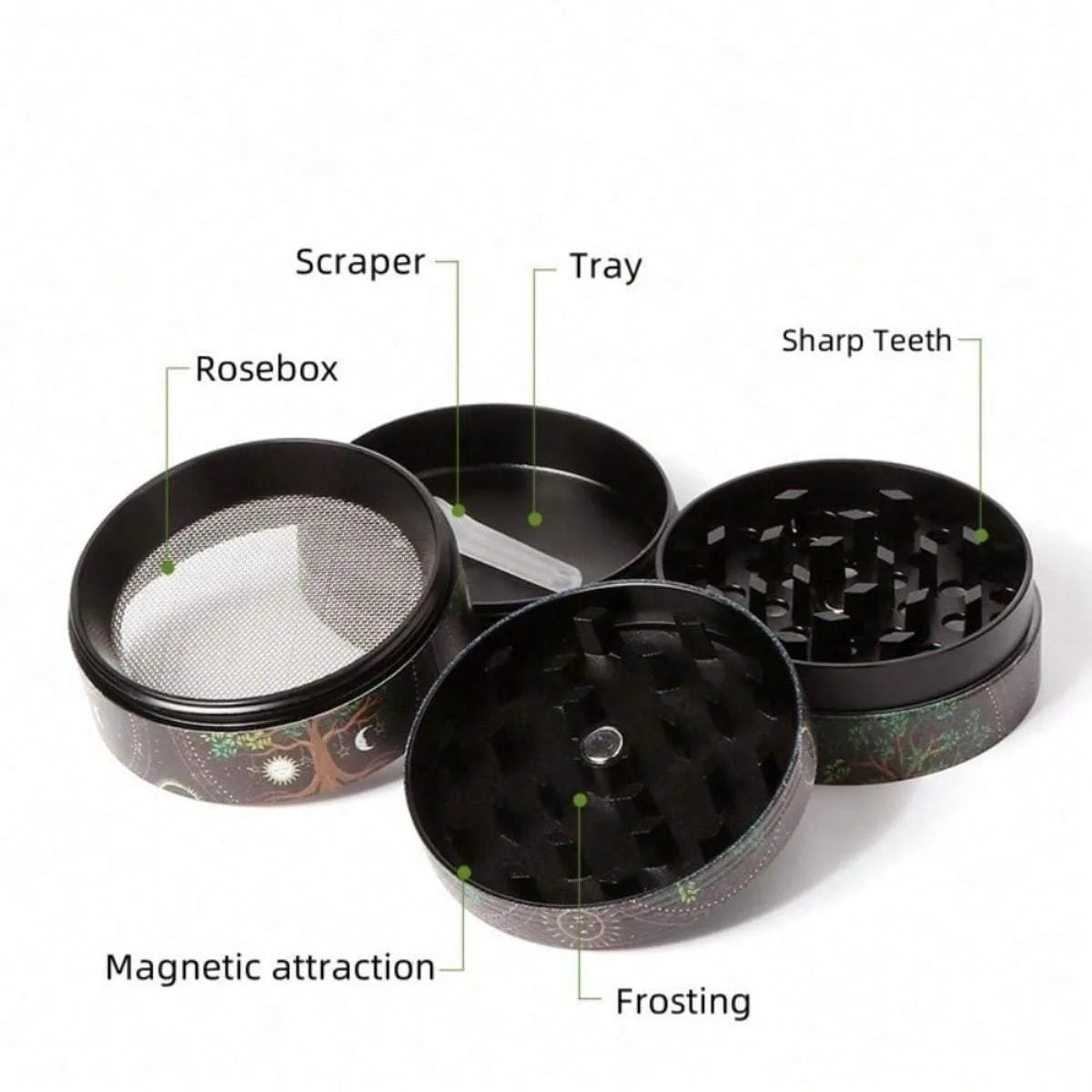 50mm Metal Gorilla Herb Grinder – 4-Layer Manual Spice, Pepper & Tobacco Mill for Cigarette Smoking Accessories