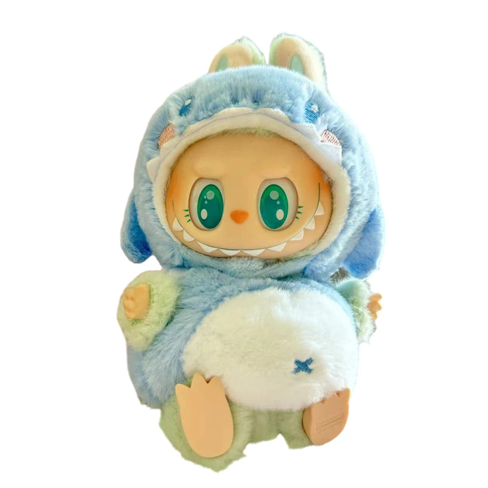 Labubu v1v2 Doll Clothes Outfit (15-17cm) – Sitting Party Bear Accessories with Scarf, Hat & Bag