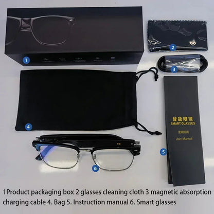 Hiwego Camera Smart Music Sunglasses – Wireless Bluetooth Headset with HIFI Sound, Earphones, Hands-Free Call & Driving Glasses