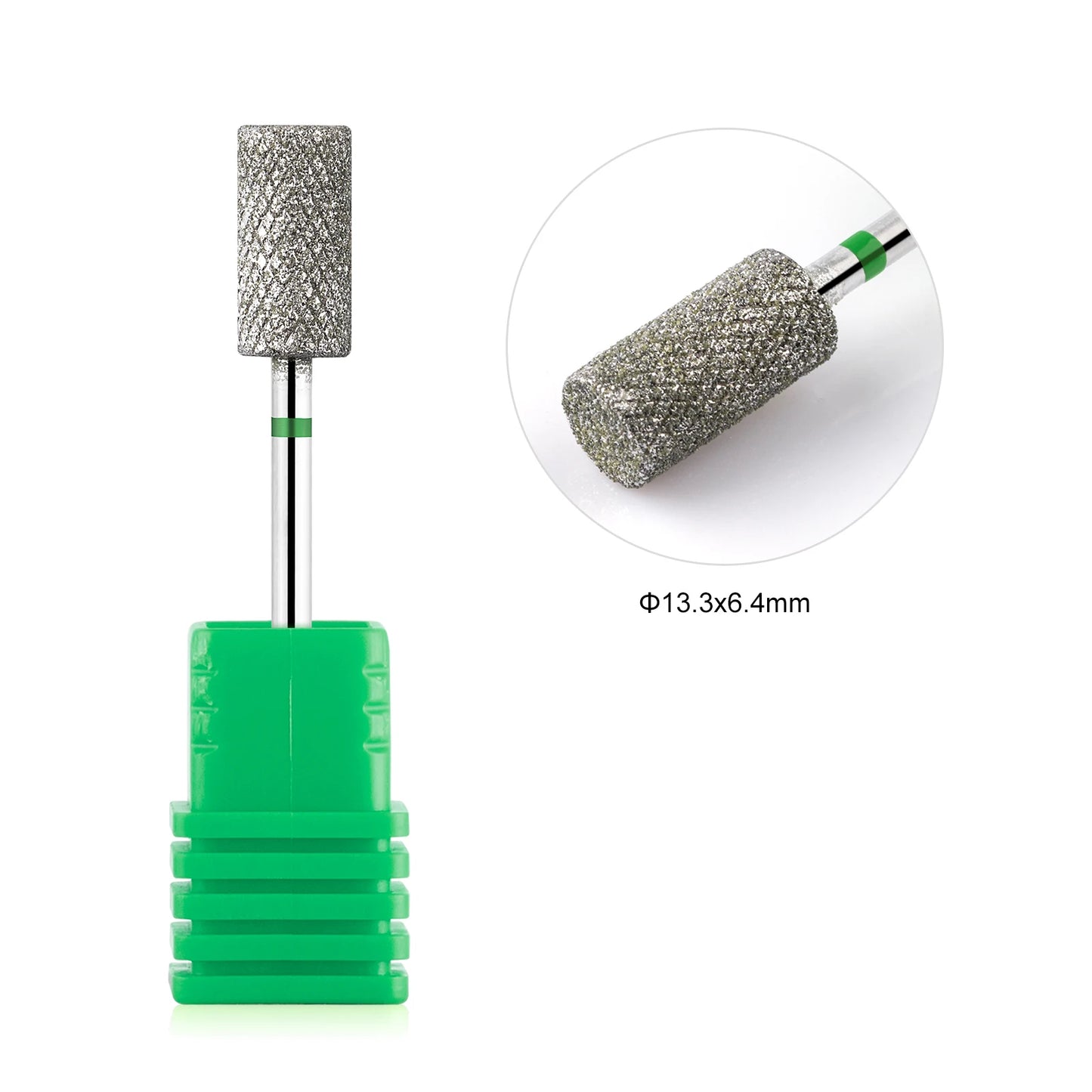 BNG Diamond Nail Sanding Drill Bits - Cross Teeth Barrel Rotary Cuticle Clean Burr, 3/32" Manicure Bit for Nail Accessories