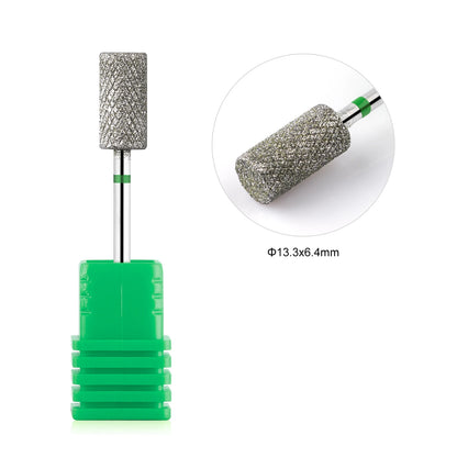 BNG Diamond Nail Sanding Drill Bits - Cross Teeth Barrel Rotary Cuticle Clean Burr, 3/32" Manicure Bit for Nail Accessories