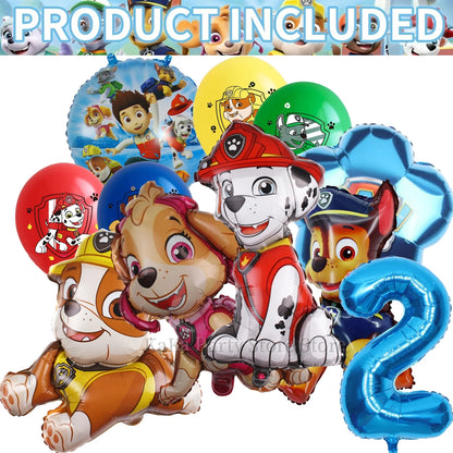 PAW Patrol Birthday Party Supplies Set – Tablecloth, Plates, Cups & Balloons Kids Party Decor for Birthday, Baby Shower & Favors