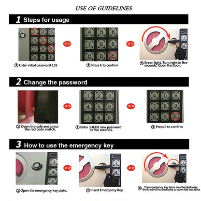 Electronic Digital Keypad Lock Safe – All Steel Security Box for Home & Office