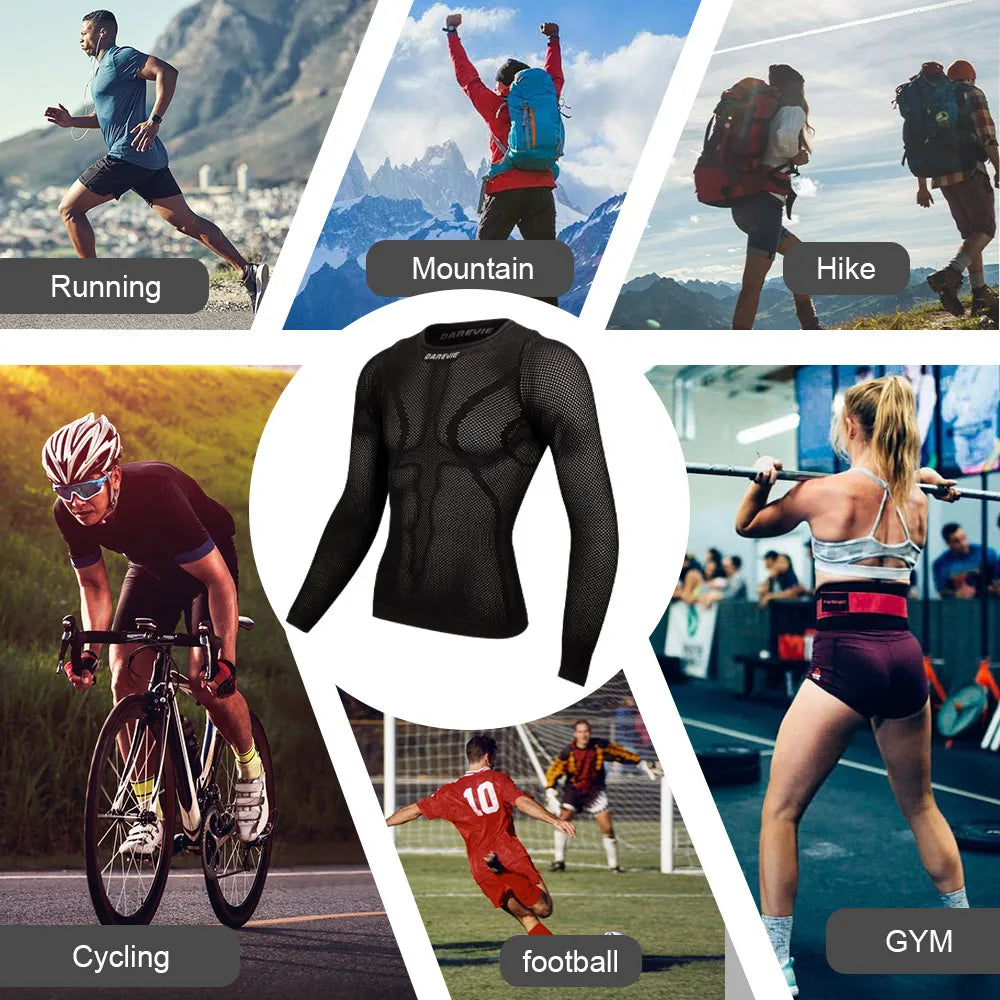 DAREVIE Cycling Base Layer - Seamless Compression Full Sleeve Underwear, Breathable MTB & Road Bike Vest (2023)